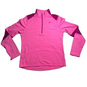 Champion Women's Long Sleeve 1/4 Zip Vapor Powertrain Shirt Pink Size M
